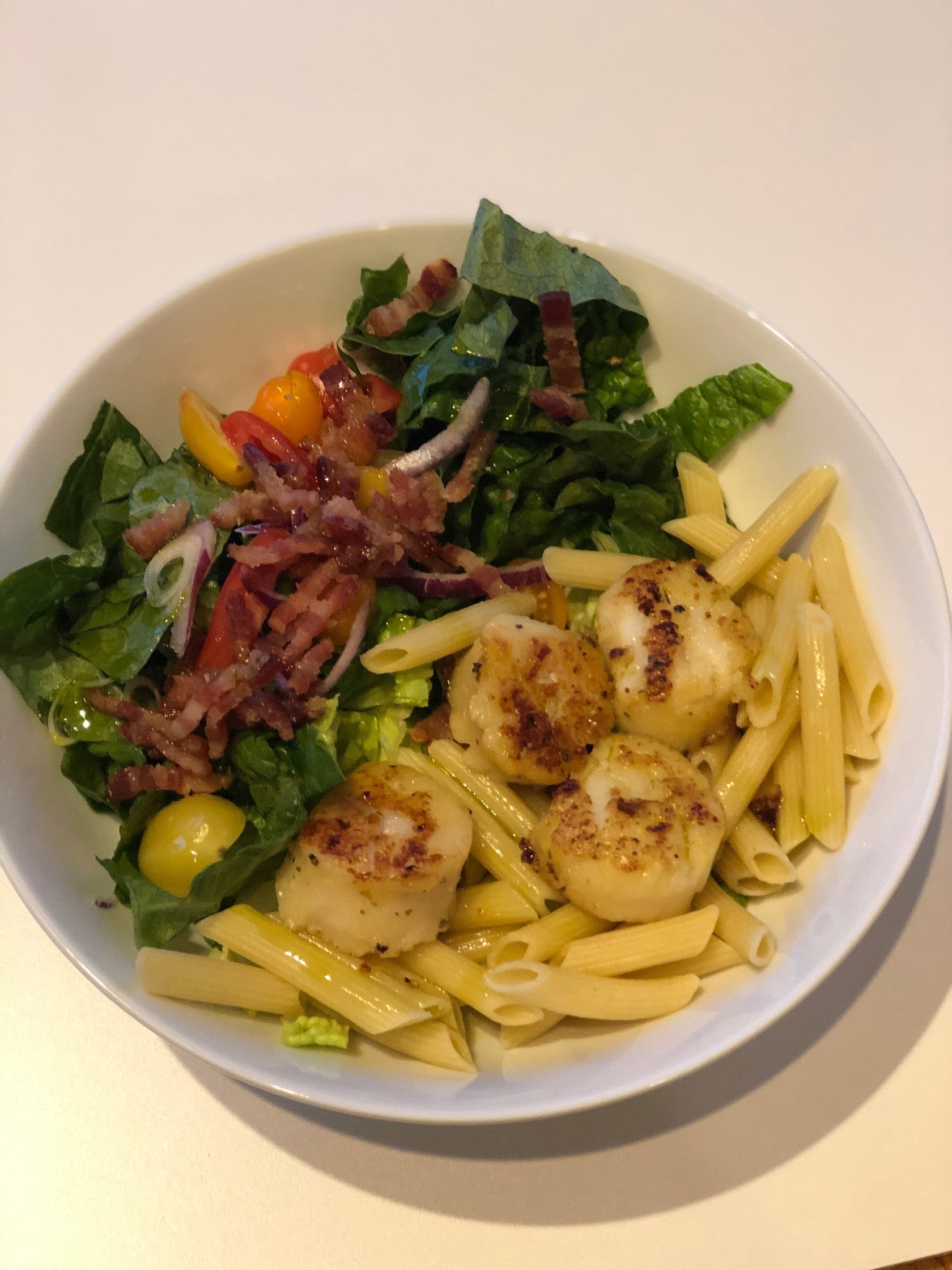 Seared Scallop Salad and Pasta Bowl – Fustini's Oils & Vinegars