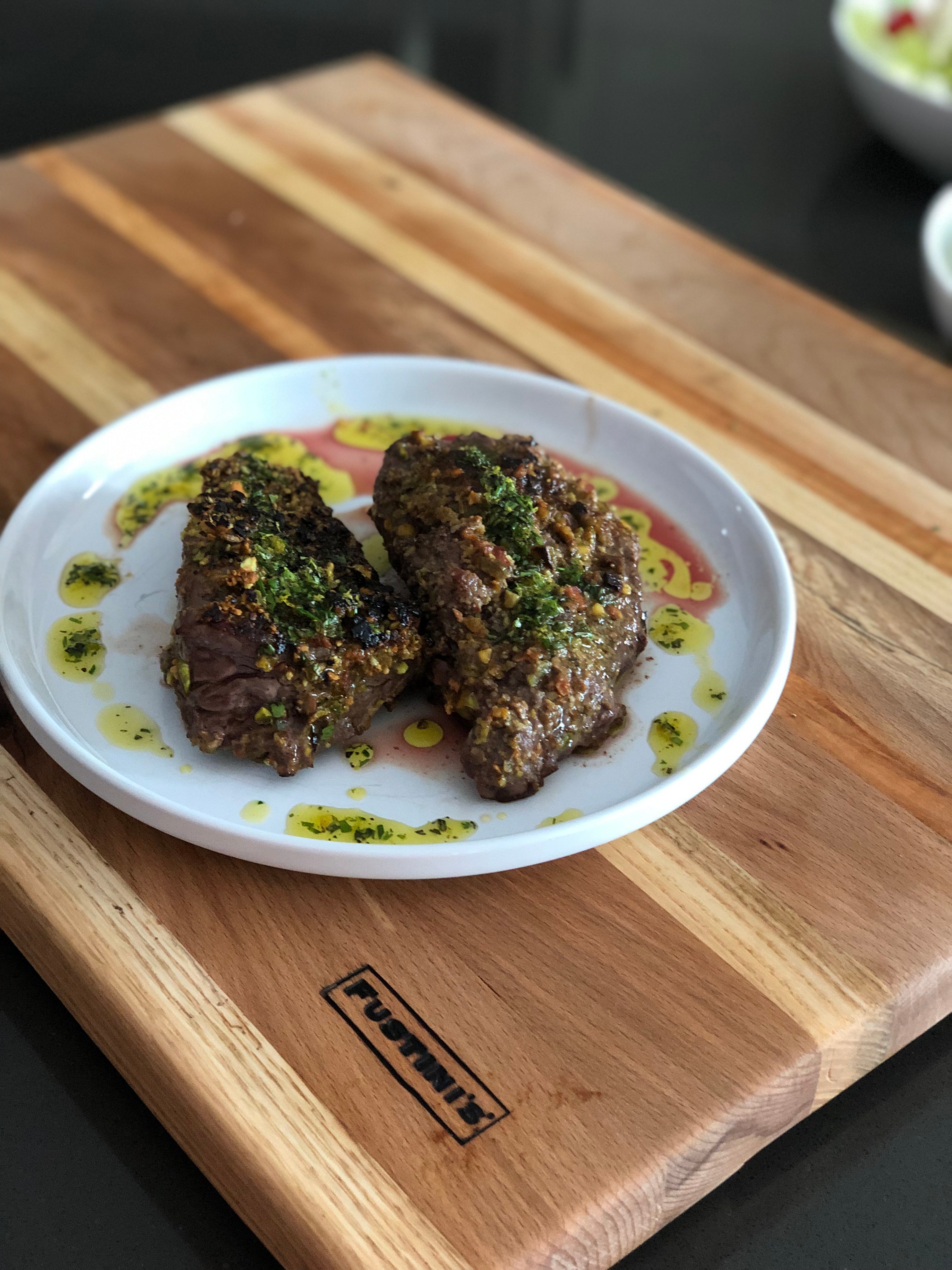 Pistachio Crusted Beef Tenderloin – Fustini's Oils & Vinegars