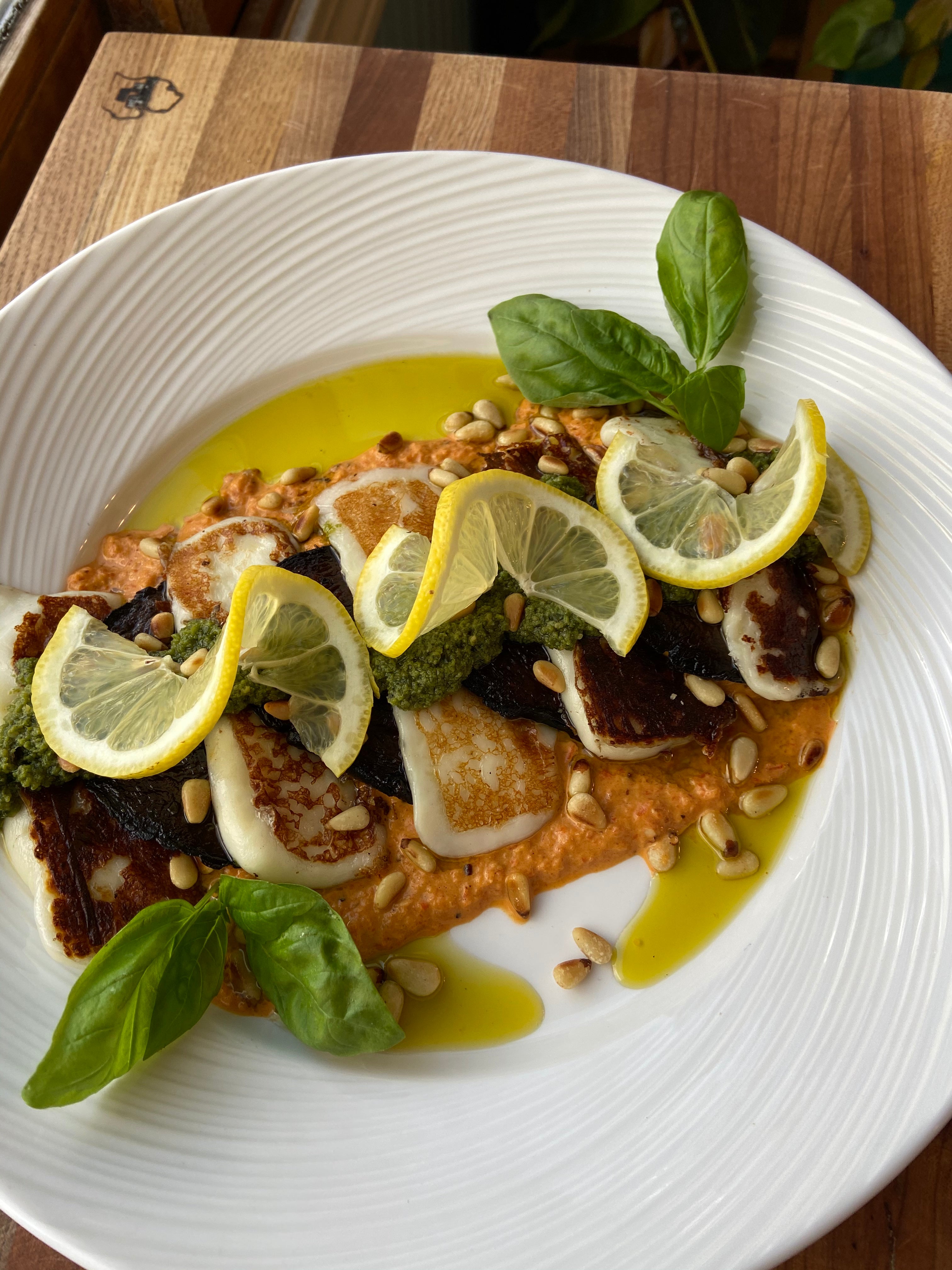 Roasted Portobello Mushrooms with Halloumi Cheese and Red Pepper Couli – Fustini's Oils & Vinegars