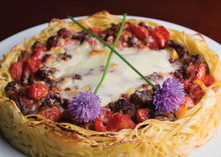 Spaghetti Pie with Herb Roasted Tomatoes – Fustini's Oils & Vinegars