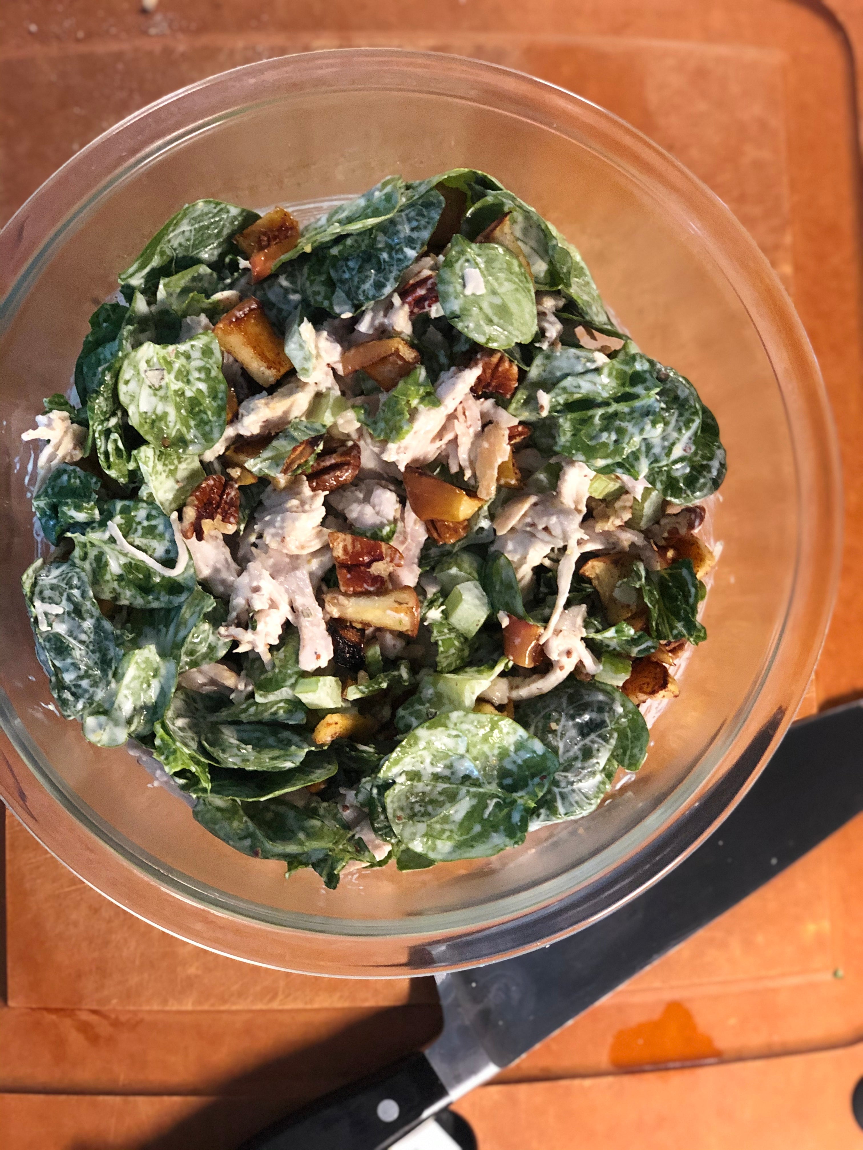 Roasted Apple, Pecan and Chicken Spinach Salad
&ndash; Fustini's Oils &amp; Vinegars