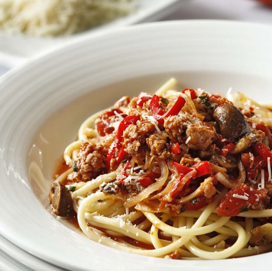 Bucatini with Italian Sausage, Peppers and Onions – Fustini's Oils & Vinegars