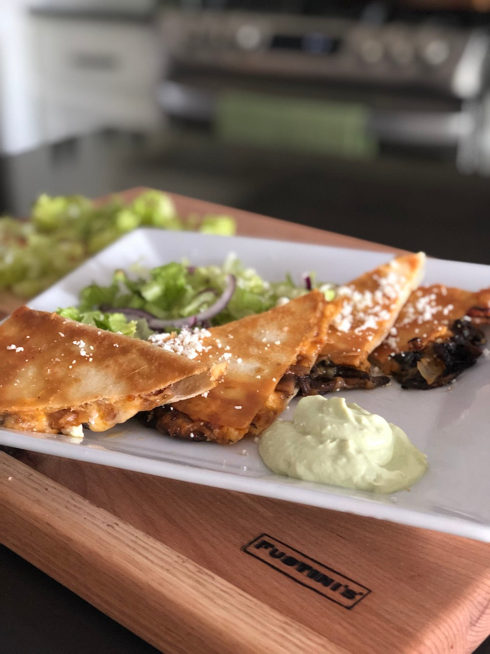 Mushroom Quesadilla with Avocado Cream – Fustini's Oils & Vinegars