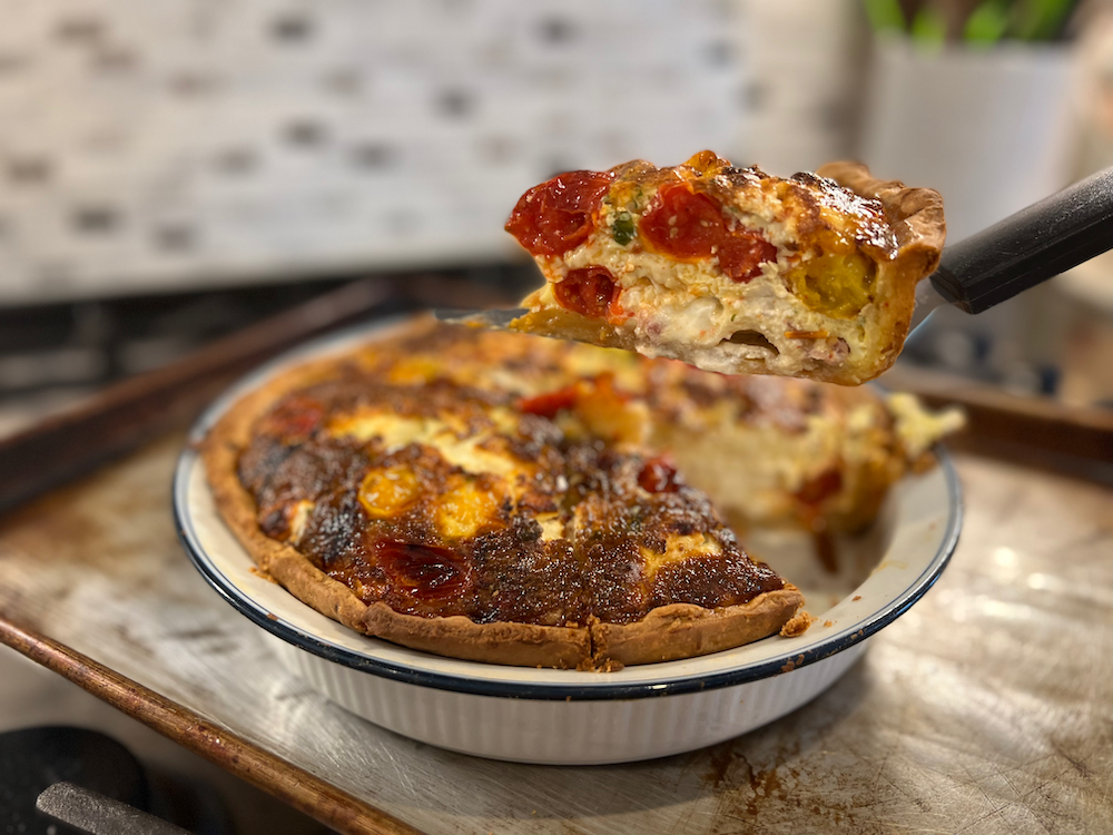 Burst Tomato Goat Cheese Quiche – Fustini's Oils & Vinegars