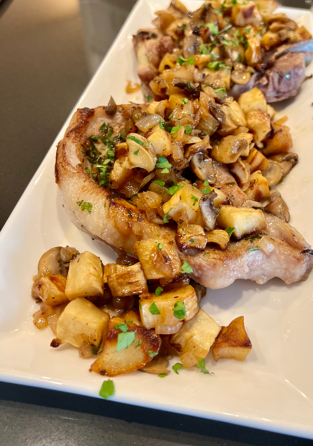 Herb Crusted Pork Chops with Parsnips – Fustini's Oils & Vinegars