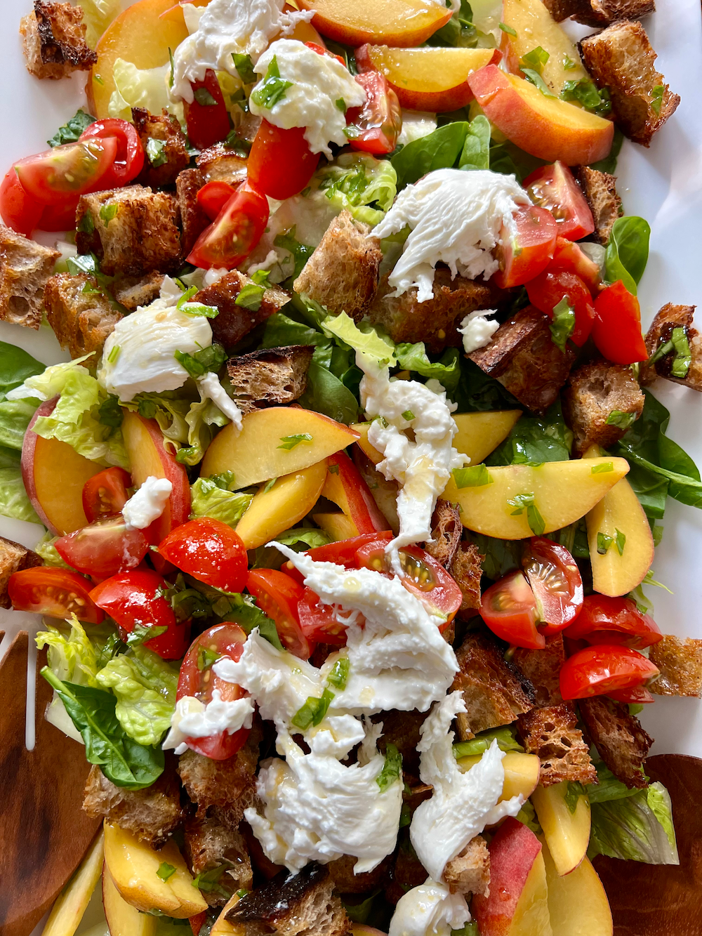 Peach Panzanella with Burrata
&ndash; Fustini's Oils &amp; Vinegars