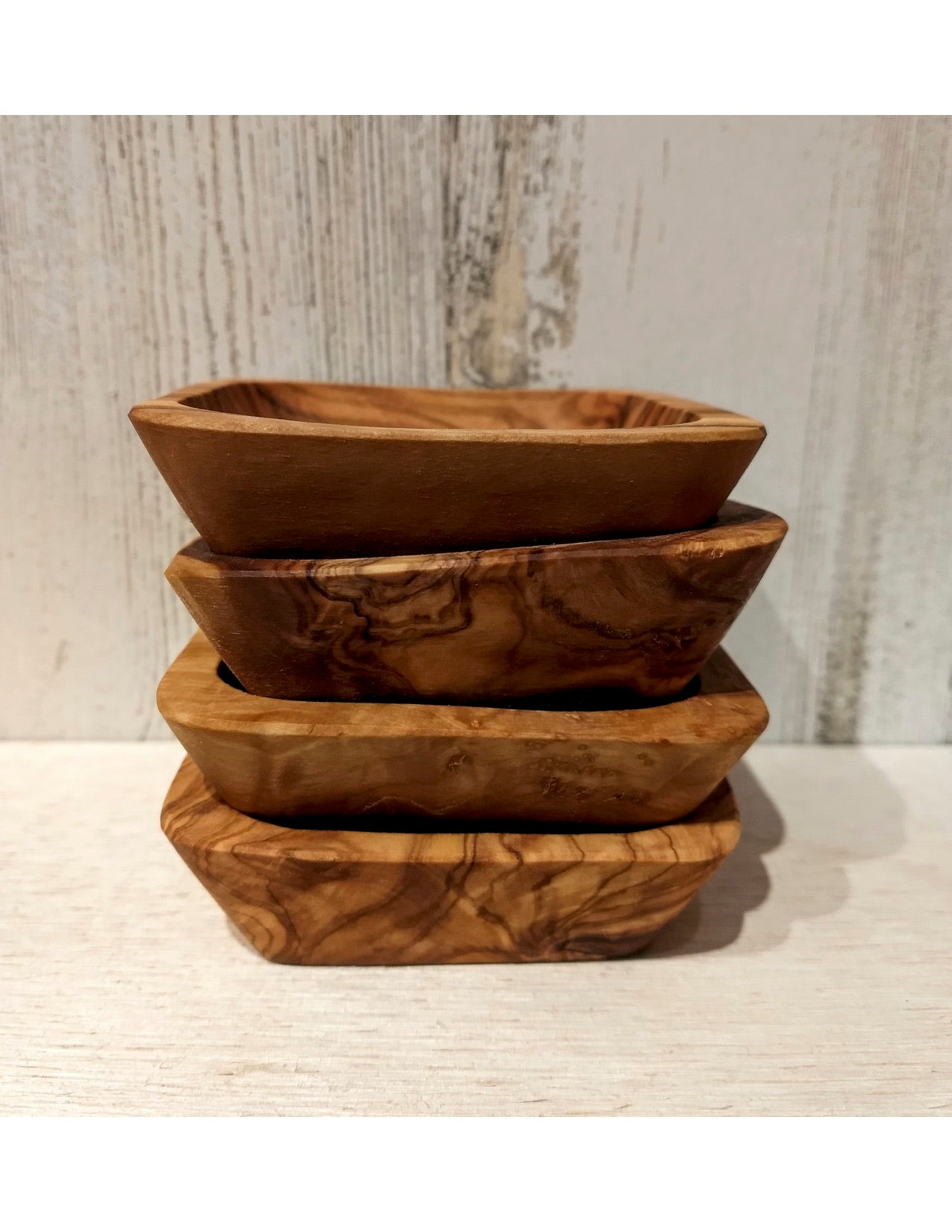 Olive Wood 4 Bowl Set