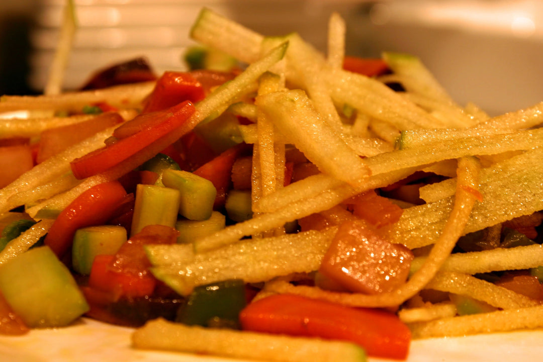 Brussels Sprouts and Carrot Hash with Green Apple and Fresh Crush