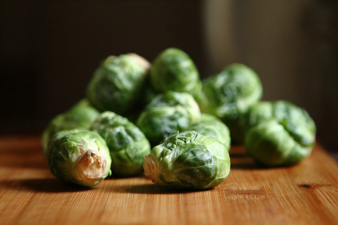 Roasted Brussels Sprouts with Caramelized Shallot and Old Bay Flakes