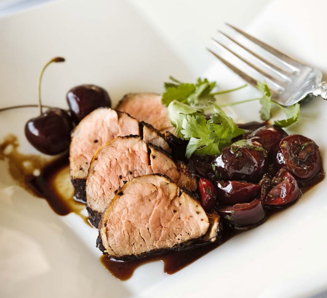 Pork Tenderloin Medallions with Fresh Cherry Salsa