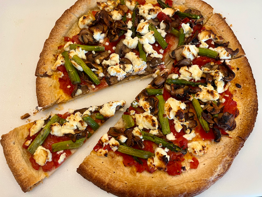 Mushroom and Asparagus Pizza