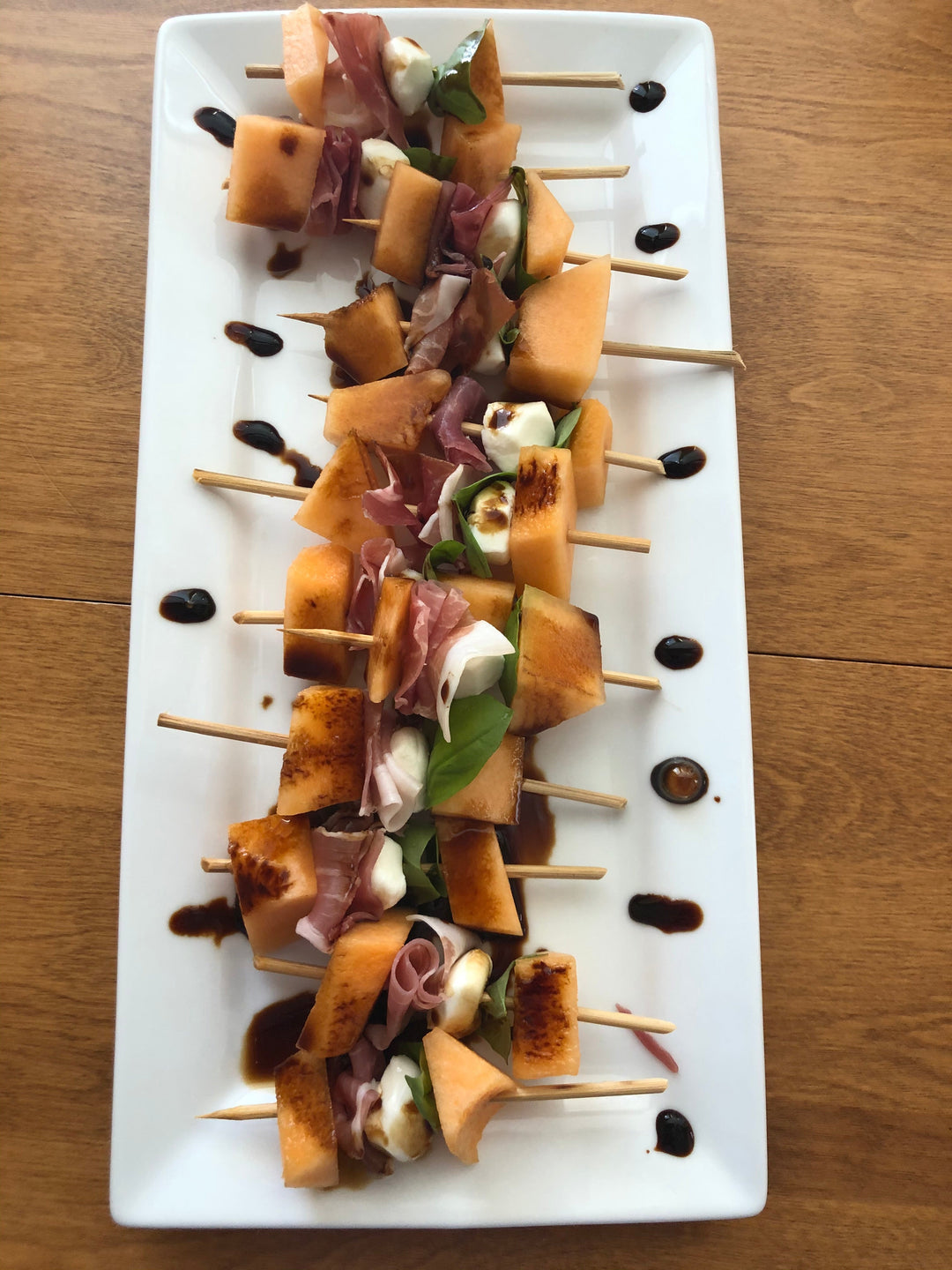 Melon and Prosciutto Caprese Skewers