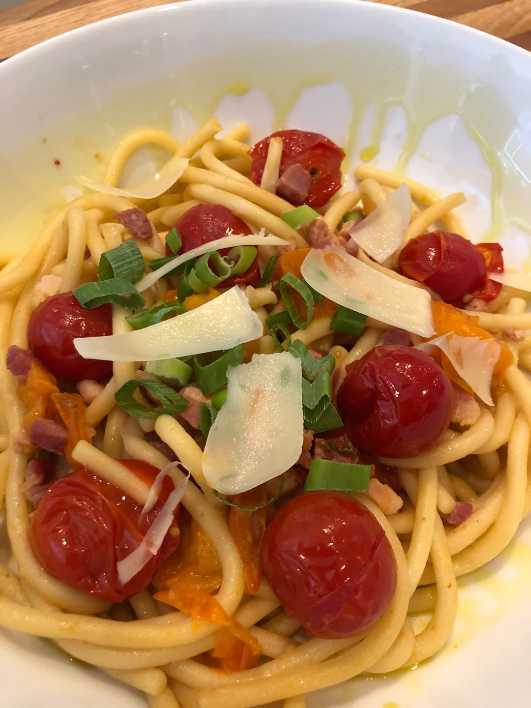 Pici and Pancetta with Olive Oil