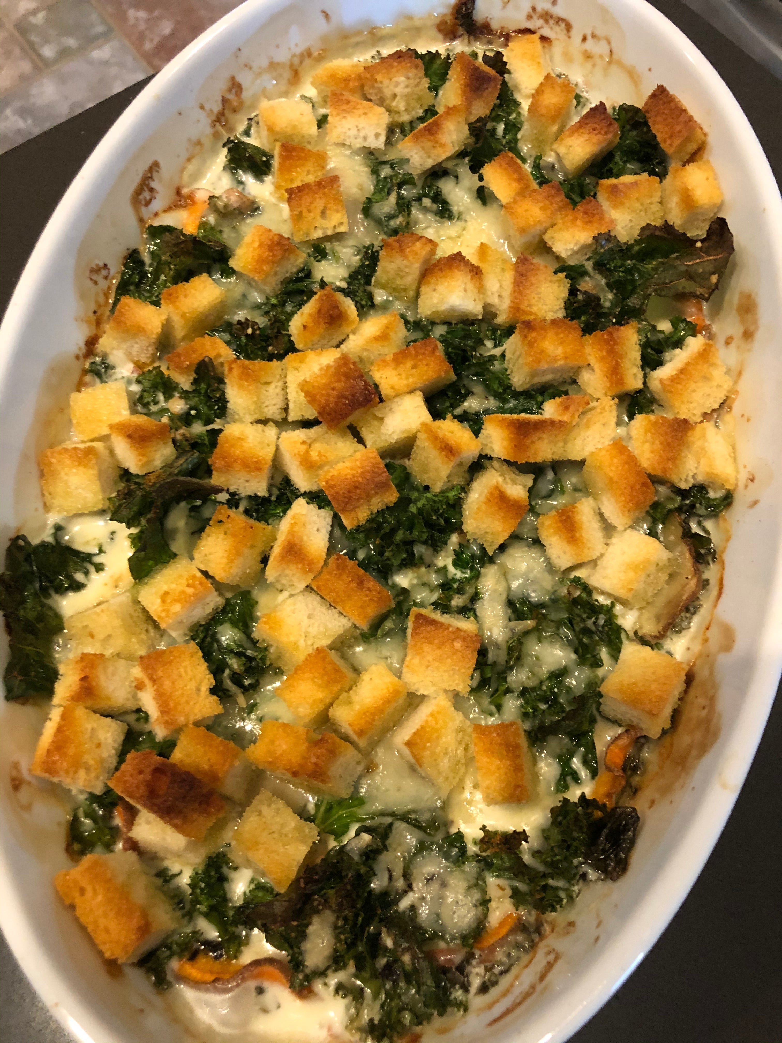 Cheesy Potato and Kale Gratin Fustini's Oils & Vinegars