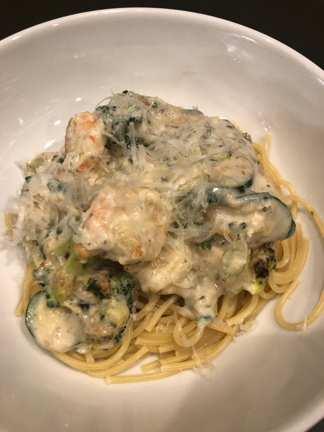 Creamy Seafood Pasta Primavera