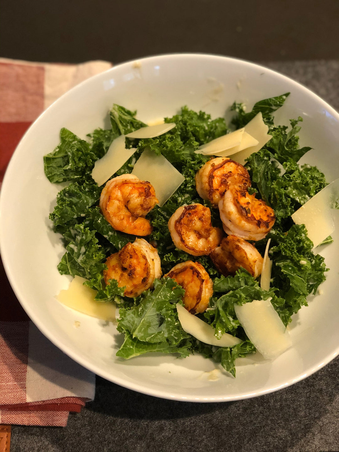 Blackened Shrimp Kale Salad
