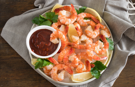 Smoky Shrimp with Citrus Chili Cocktail Sauce