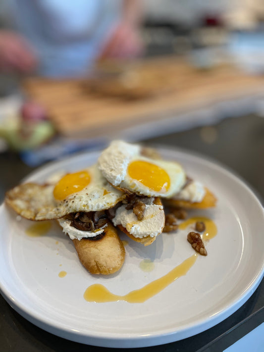 Mushroom, Ricotta and Fried Egg Tartine