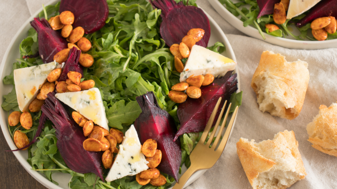Beet and Bleu Cheese Salad