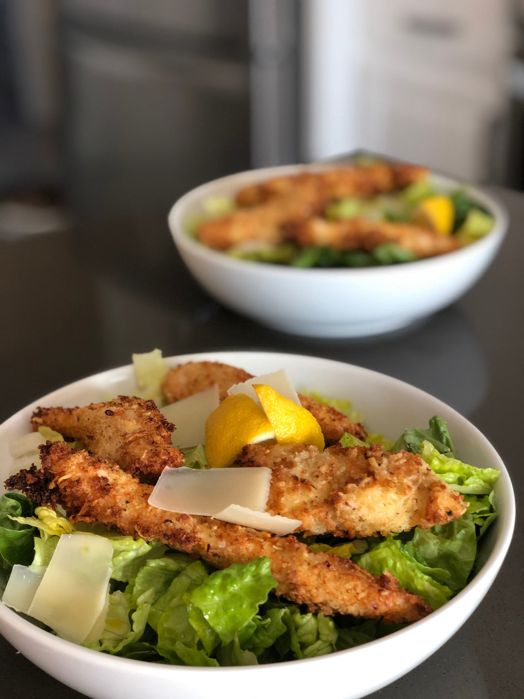 Crispy Baked Parmesan Chicken with Lemon Salad
