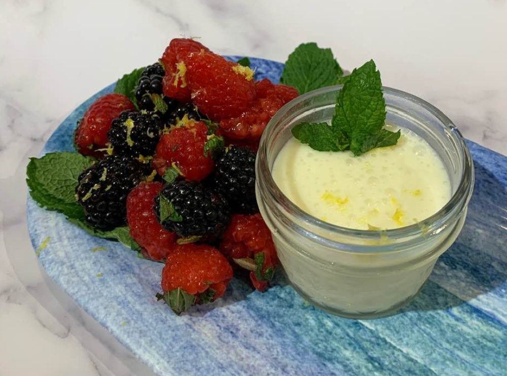 Lemon Custard with Berries