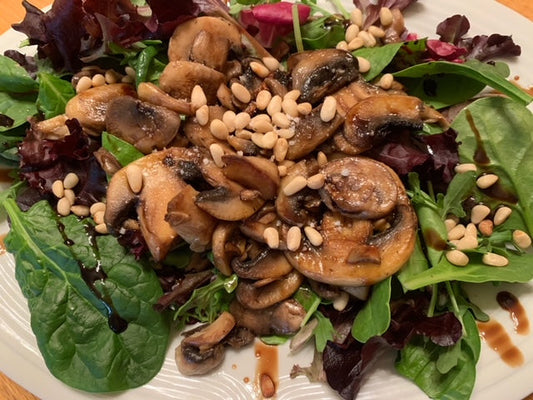 Mushroom Salad with Pine Nuts