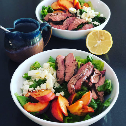 Balsamic Steak Salad with Peaches
