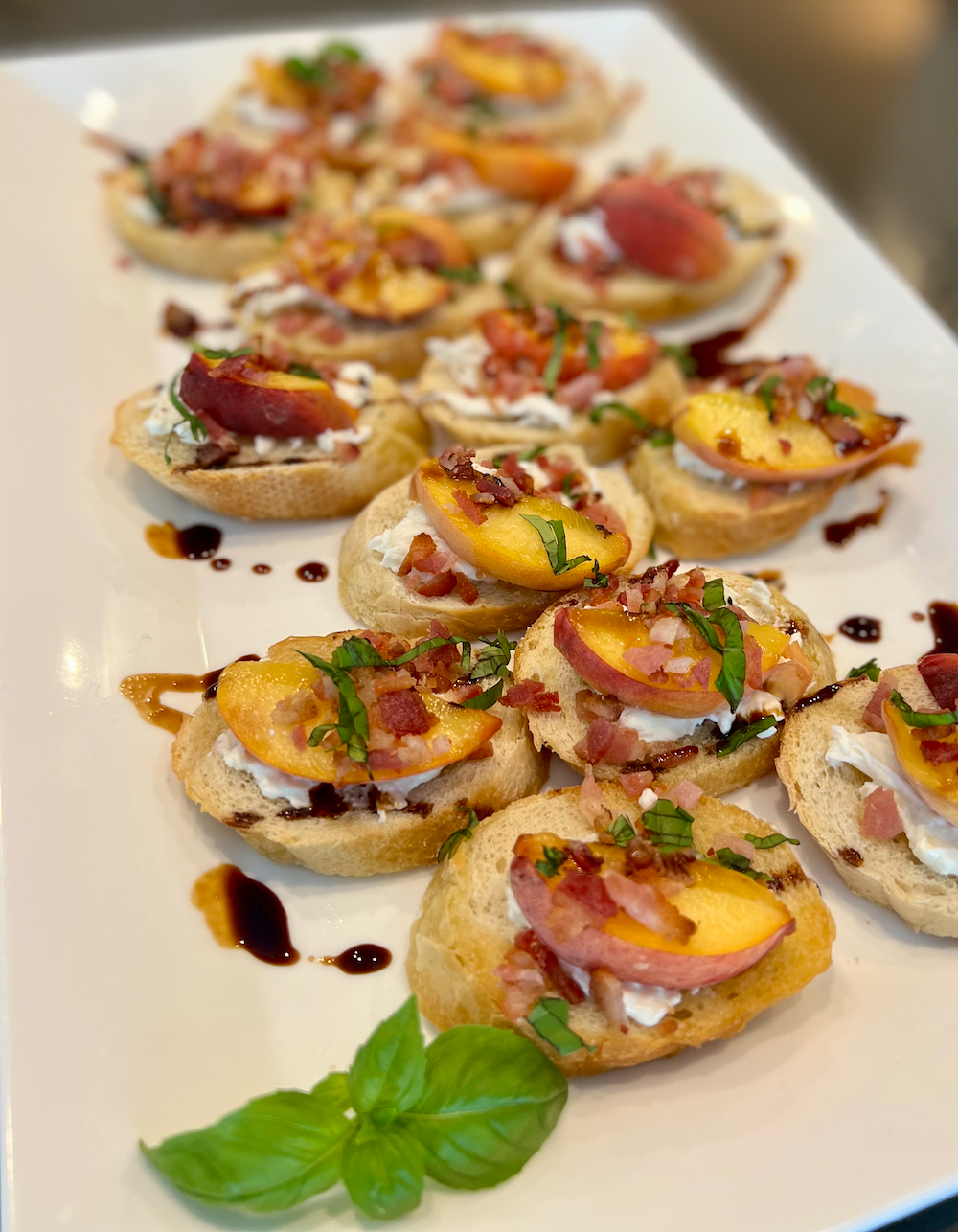 Peach Burrata Crostini