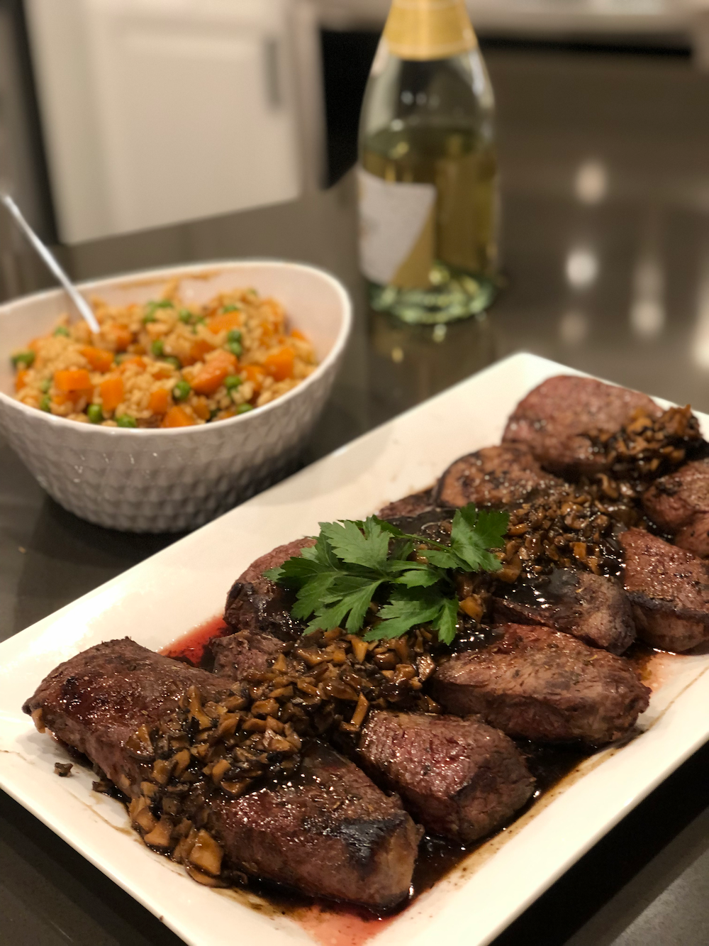 Filet Mignon with Champagne Pan Sauce