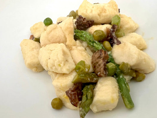 Ricotta Gnocchi with Asparagus and Morels