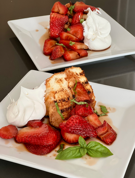 Grilled Angel Food Cake with Balsamic Strawberries