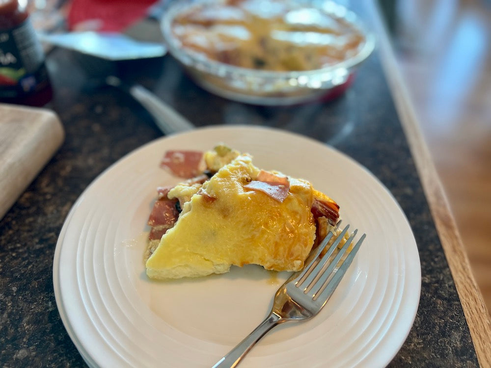 Crustless Ham and Swiss Quiche