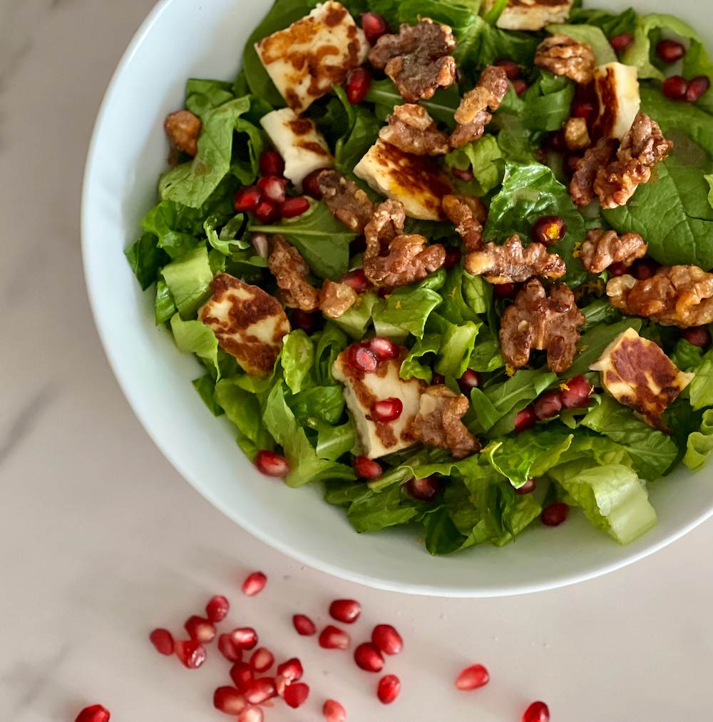 Pomegranate Salad with Halloumi Croutons
– Fustini's Oils & Vinegars