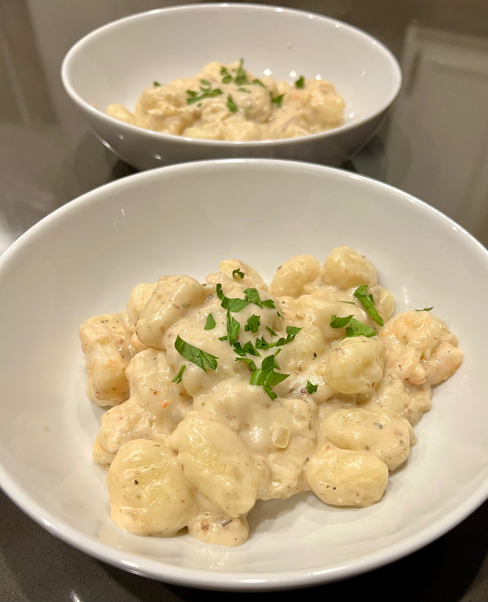 Shrimp and Gnocchi in Cream Sauce