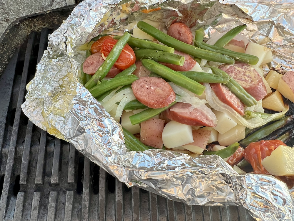 Grilled Sausage Vegetable Foil Packets
