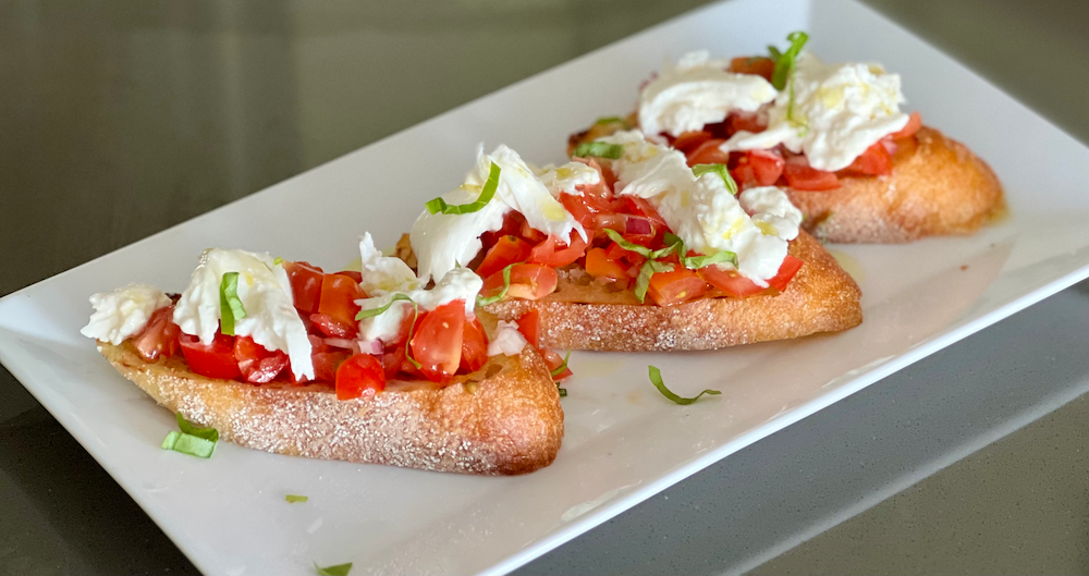 Burrata Bruschetta Toasts