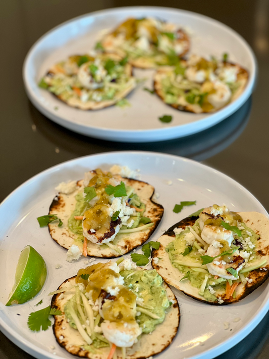 Shrimp Tacos with Avocado Crema