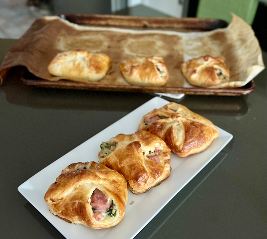 Ham and Cheese Spinach Puffs