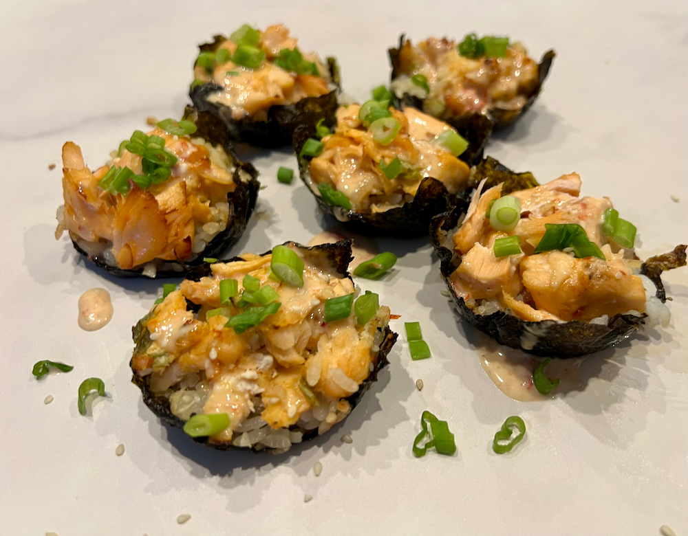 Baked Salmon Sushi Cups