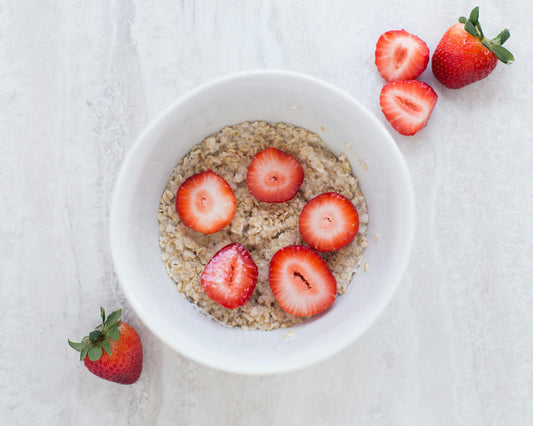 Baked Oatmeal with Balsamic Strawberries