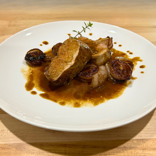 Pork Tenderloin with Shallots, Sherry Vinegar, and Thyme