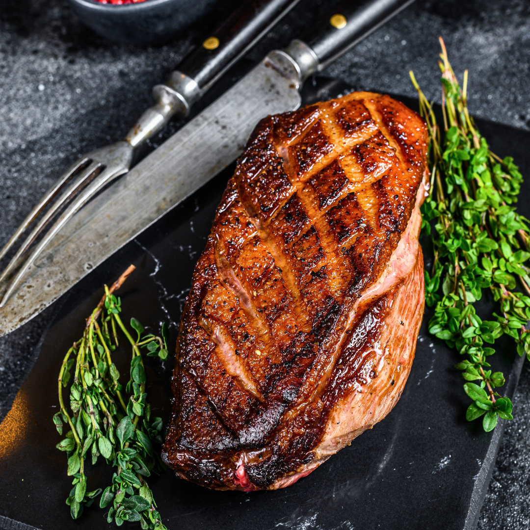 Peach Glazed Duck with Corn Polenta and Salsa Verde – Fustini's Oils ...