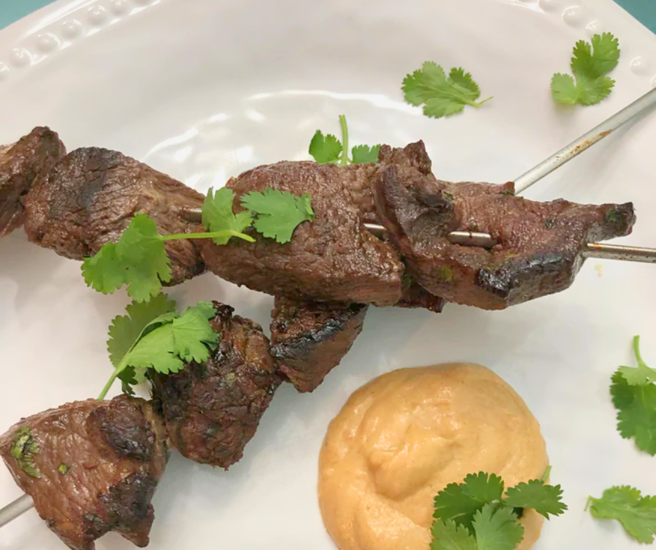 Beef Satay Skewers with Peanut Sauce