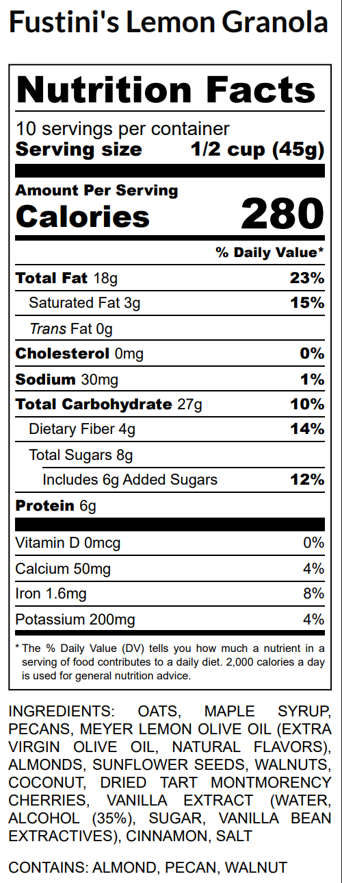 Meyer Lemon Olive Oil Granola