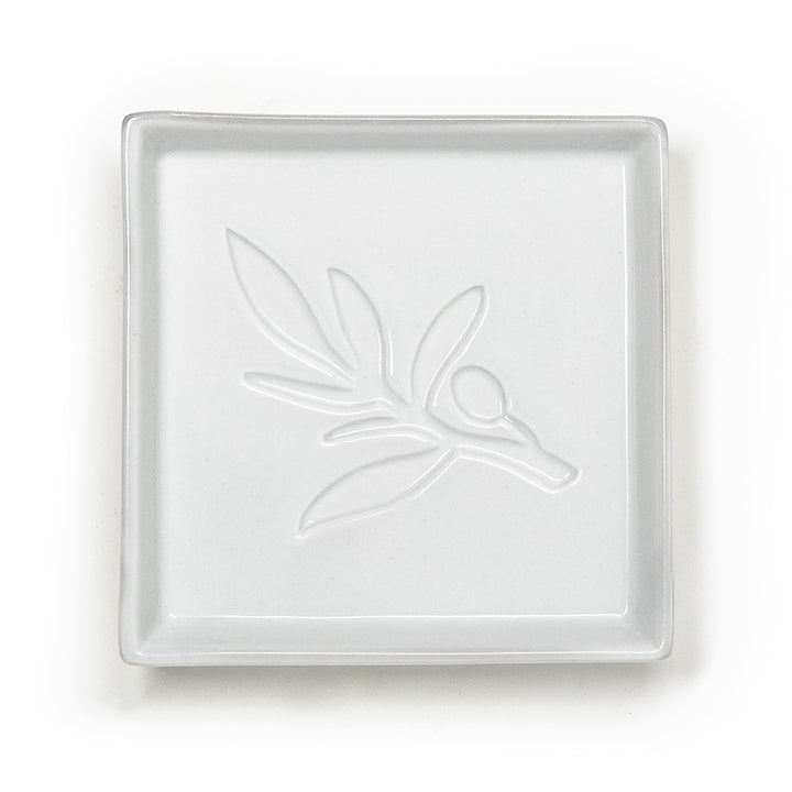Olive Embossed Dipping Plate