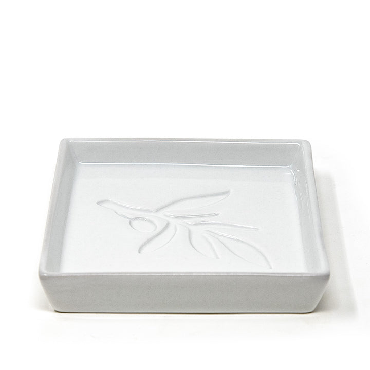 Olive Embossed Dipping Plate